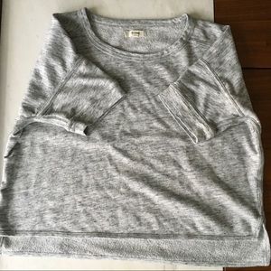 Madewell Grey Short Sleeved Crop Sweatshirt